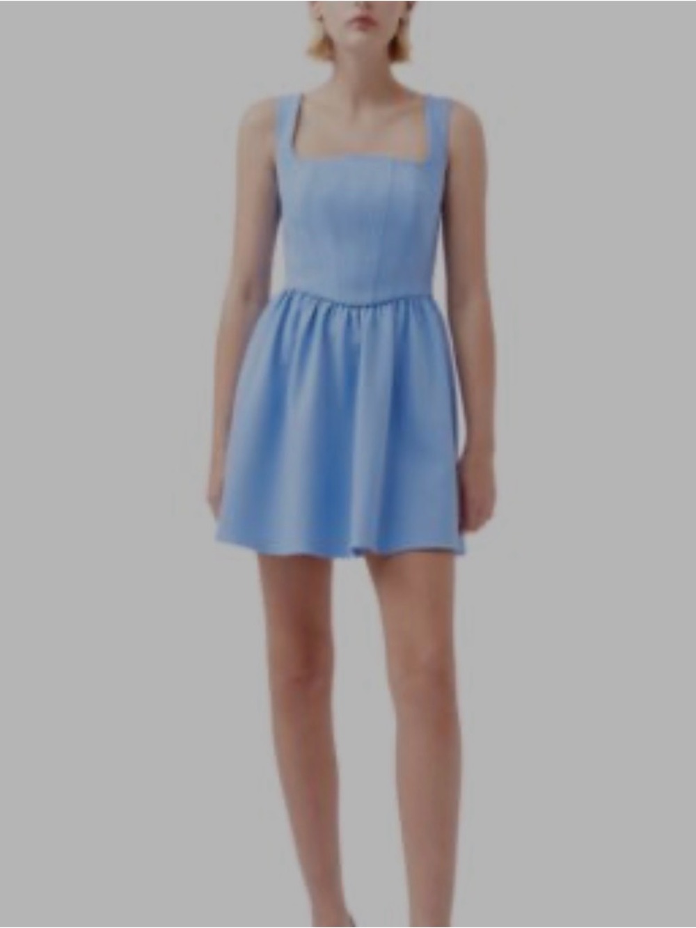 French Connection Light Blue Square Neck Mini Dress